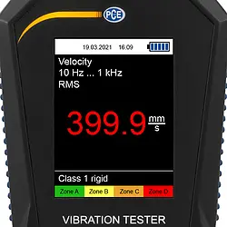 Accelerometer PCE-VT 3900 display