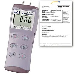 Differential Pressure Manometer PCE-P50-ICA Incl. ISO Calibration Certificate