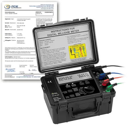 Milliohmmeter PCE-MO 2006-ICA incl. ISO calibration certificate