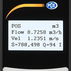 Portable Ultrasonic Flow Meter PCE-TDS 100H display