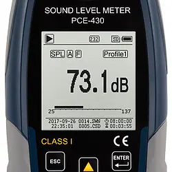 Sound Level Data Logger PCE-430 display