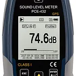 Display of Class 1 Decibel Meter PCE-432-SC 09 with Calibrator