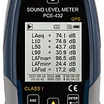 Class 1 Sound Level Data Logger w/GPS & ISO Cert. PCE-432-ICA display